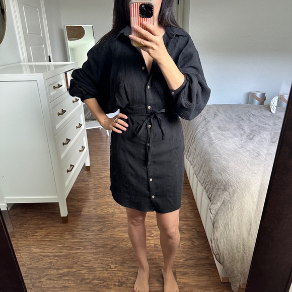 Free People Button Down Puff Sleeve Mini. Size XS - Picture 15 of 15